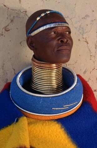 Neck lengthening ring of a man from an African tribe